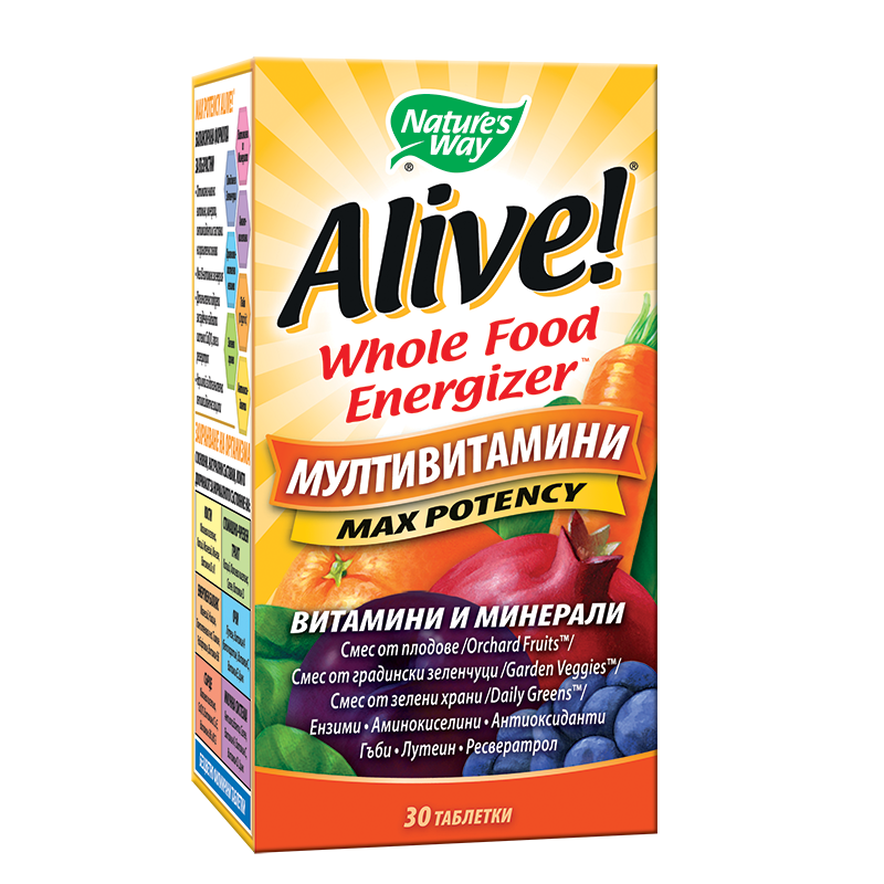 Мултивитамини максимум сила Алайв - Alive! Max Potency Whole Food Energizer