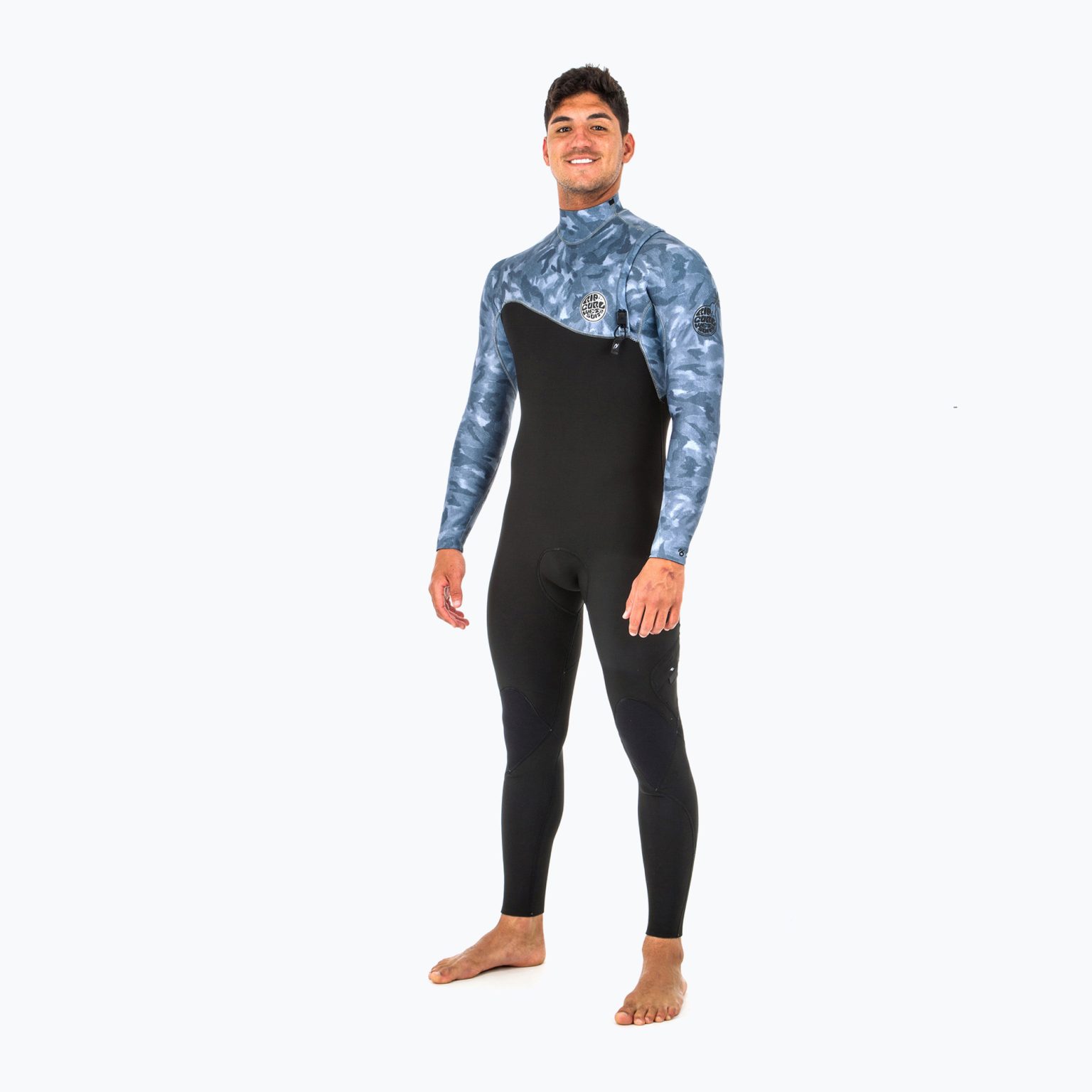 Мъжки Rip Curl E Bomb Zip Free 4/3 mm Black/Grey WSM8QS Плувна пяна