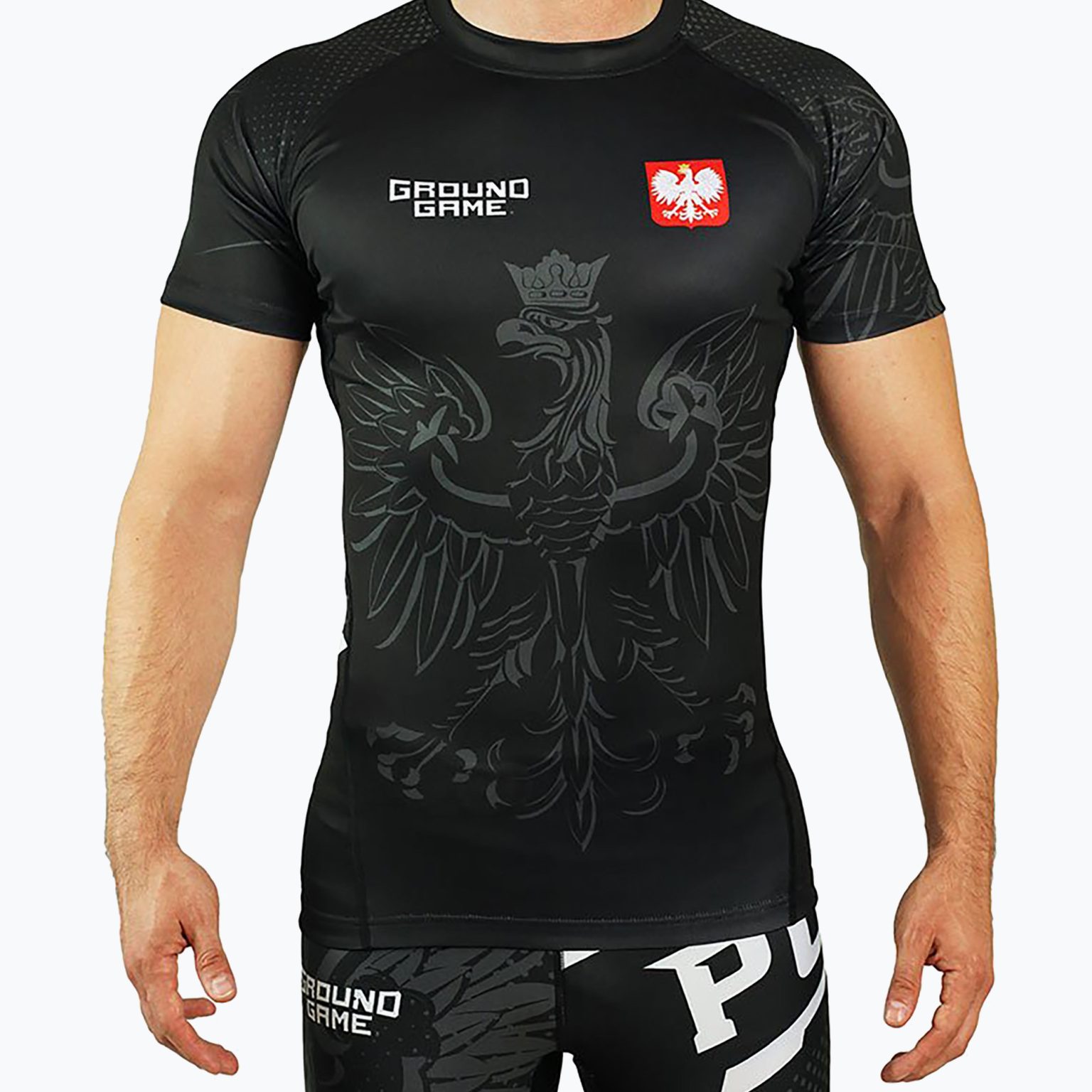 Мъжки рашгард Ground Game Poland black/white/red