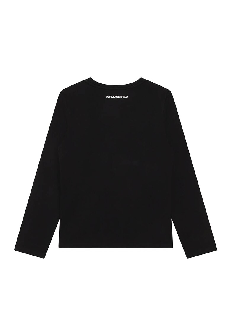 Блуза на лога с овално деколте KARL LAGERFELD KIDS