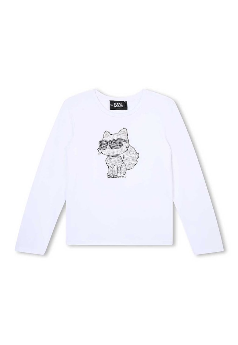 Блуза с декоративни камъни KARL LAGERFELD KIDS