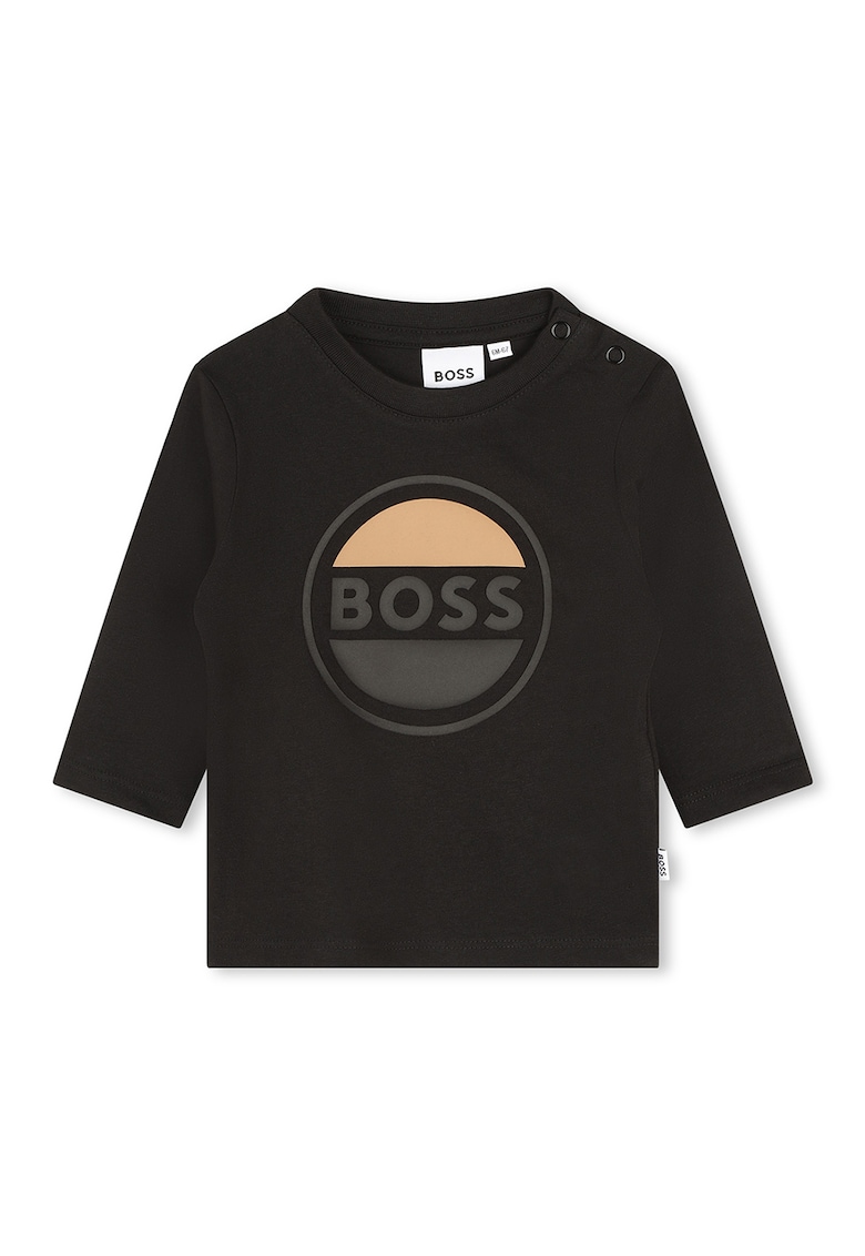 Блуза с овално деколте и лого BOSS Kidswear