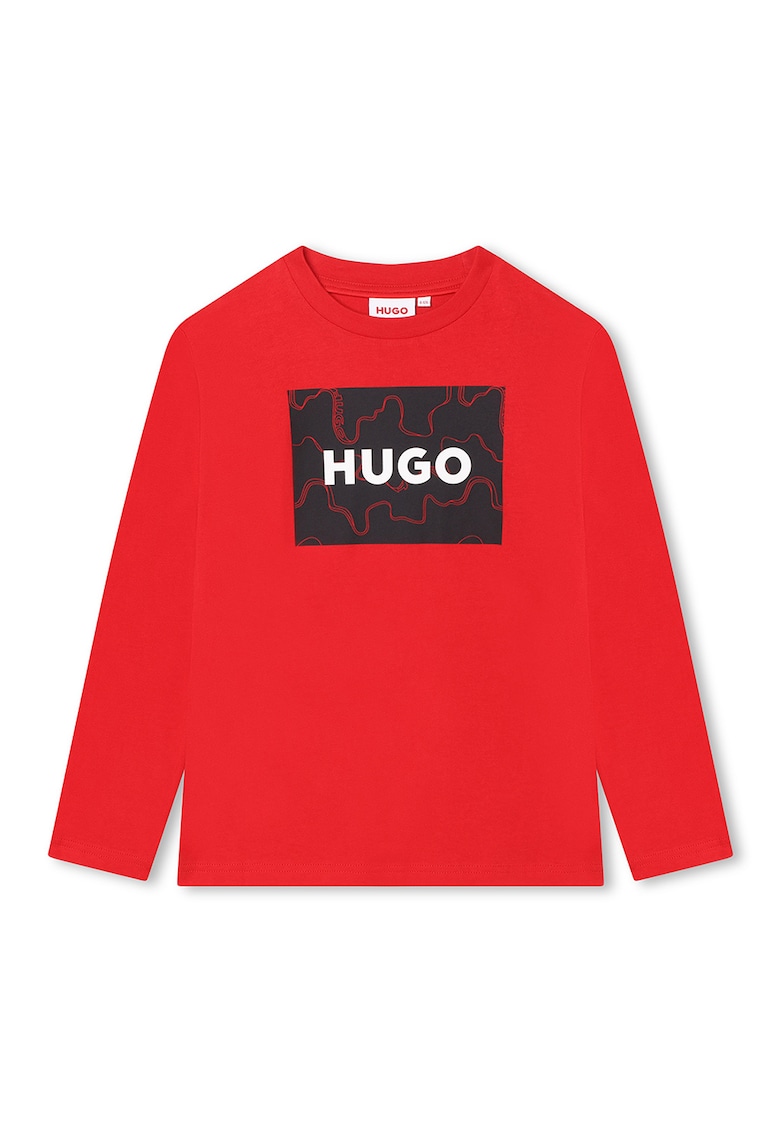 Блуза с овално деколте и лого HUGO