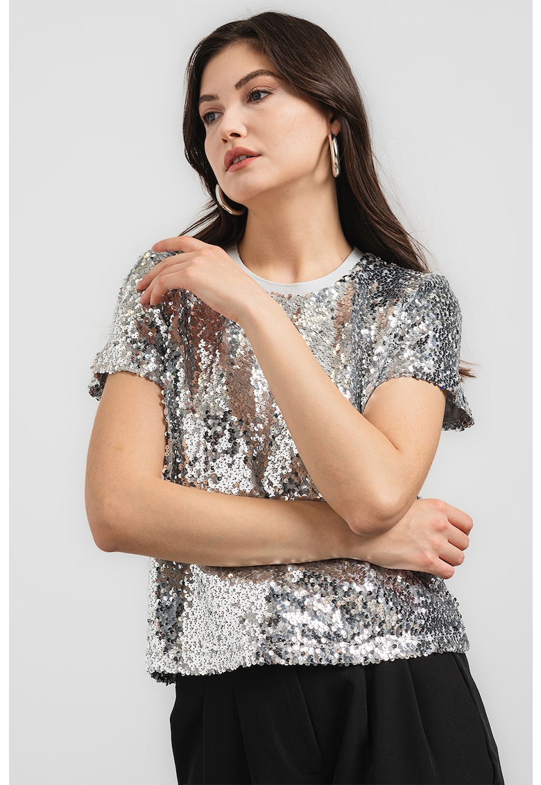 Блуза с пайети DKNY