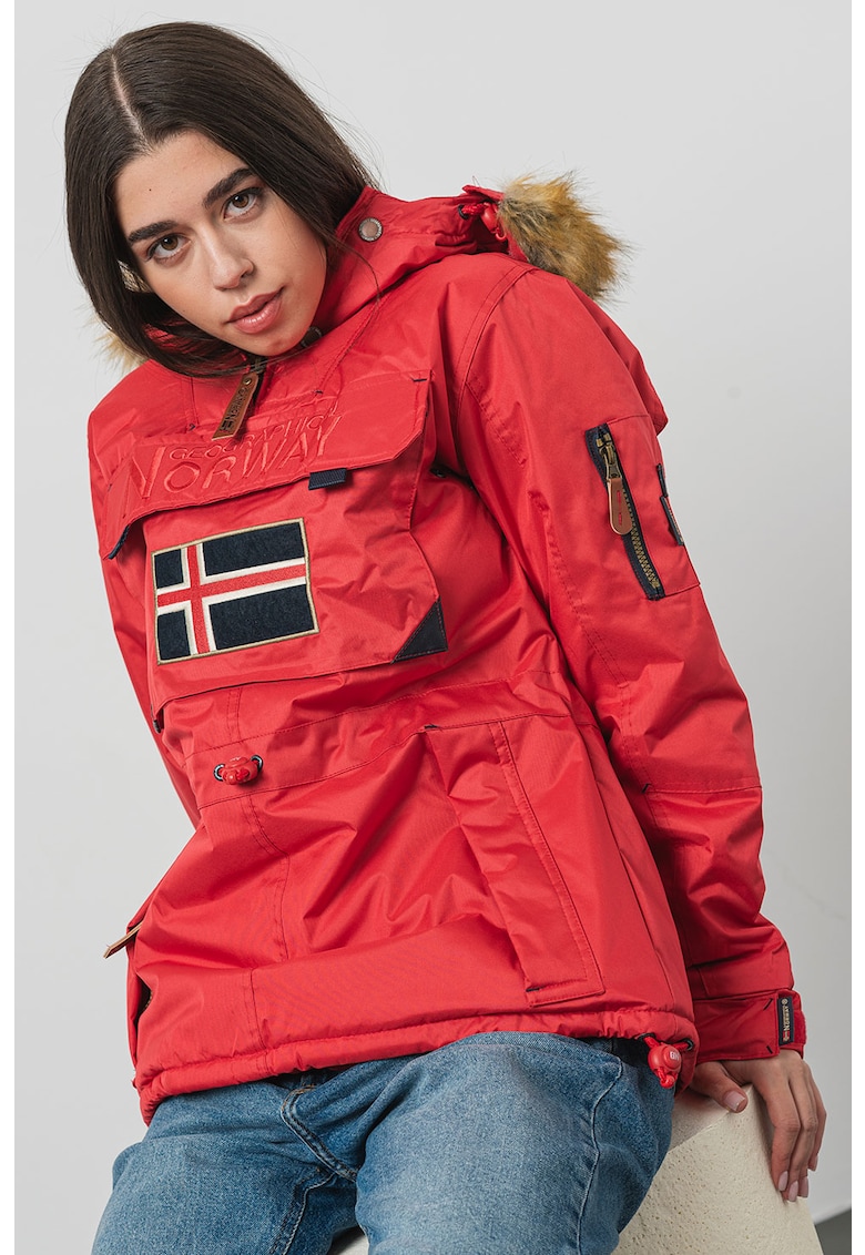 Зимно яке Aubergine с качулка Geographical Norway