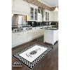 Килим Home За кухня - Полиестер - Дигитален печат - Неплъзгащ се - Бял/Черен Oyo home