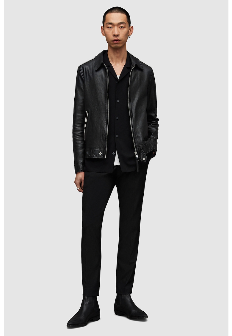 Кожено яке Regis със скосени джобове AllSaints