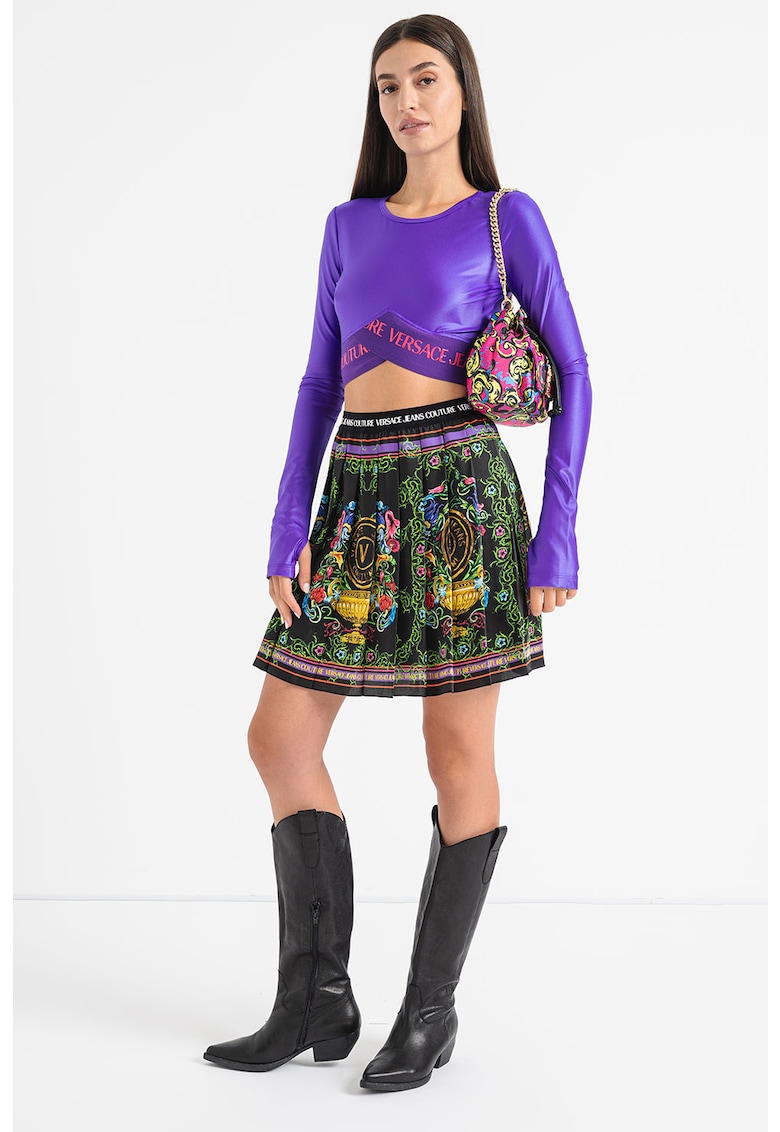 Къса блуза с цепка за палеца Versace Jeans Couture
