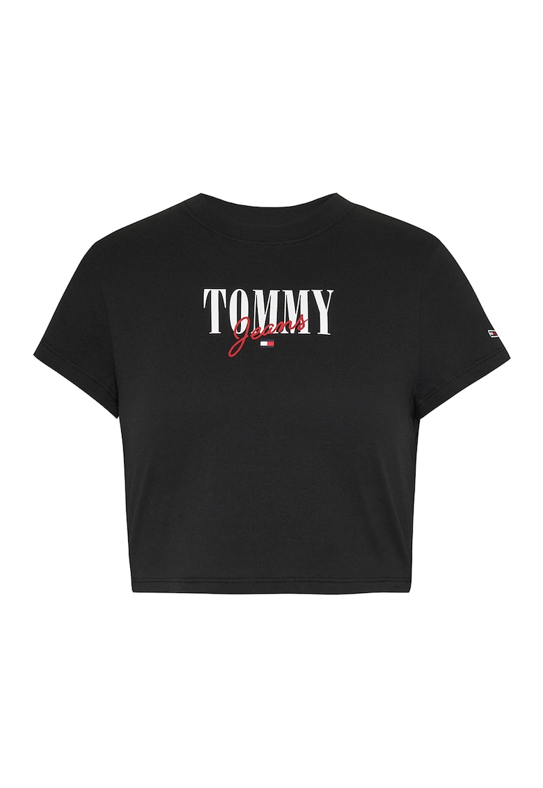 Къса тениска от органичен памук с лого Tommy Jeans