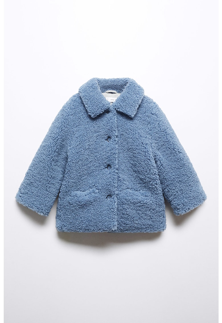 Късо палто Bleu от еко вълна Mango