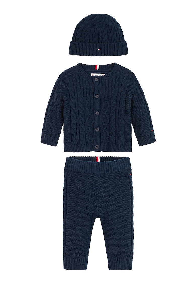 Облекло с вълна и плетка осморка - 3 части Tommy Hilfiger