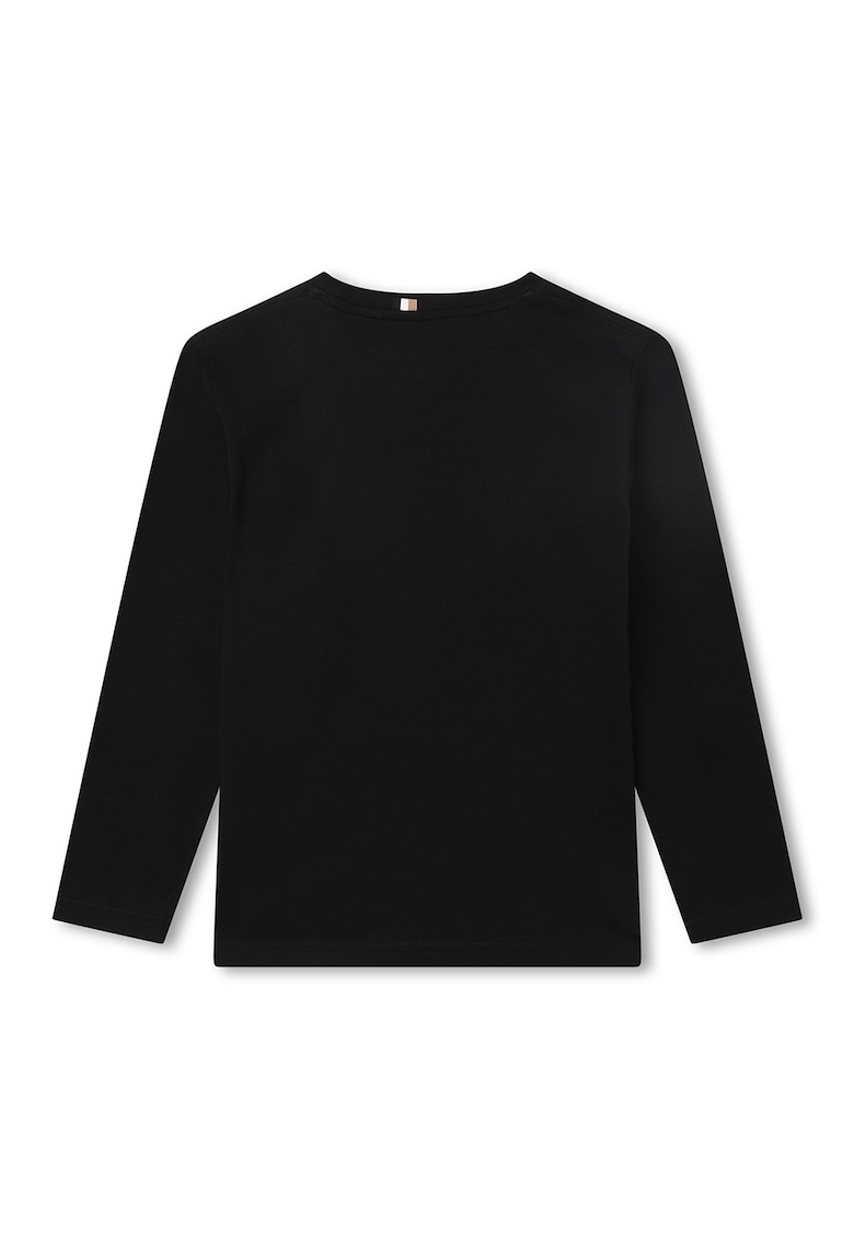 Памучна блуза с овално деколте BOSS Kidswear