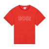 Памучна тениска на лога BOSS Kidswear