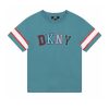 Памучна тениска с бродирано лого DKNY