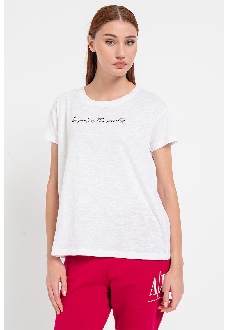Памучна тениска с надписи ARMANI EXCHANGE