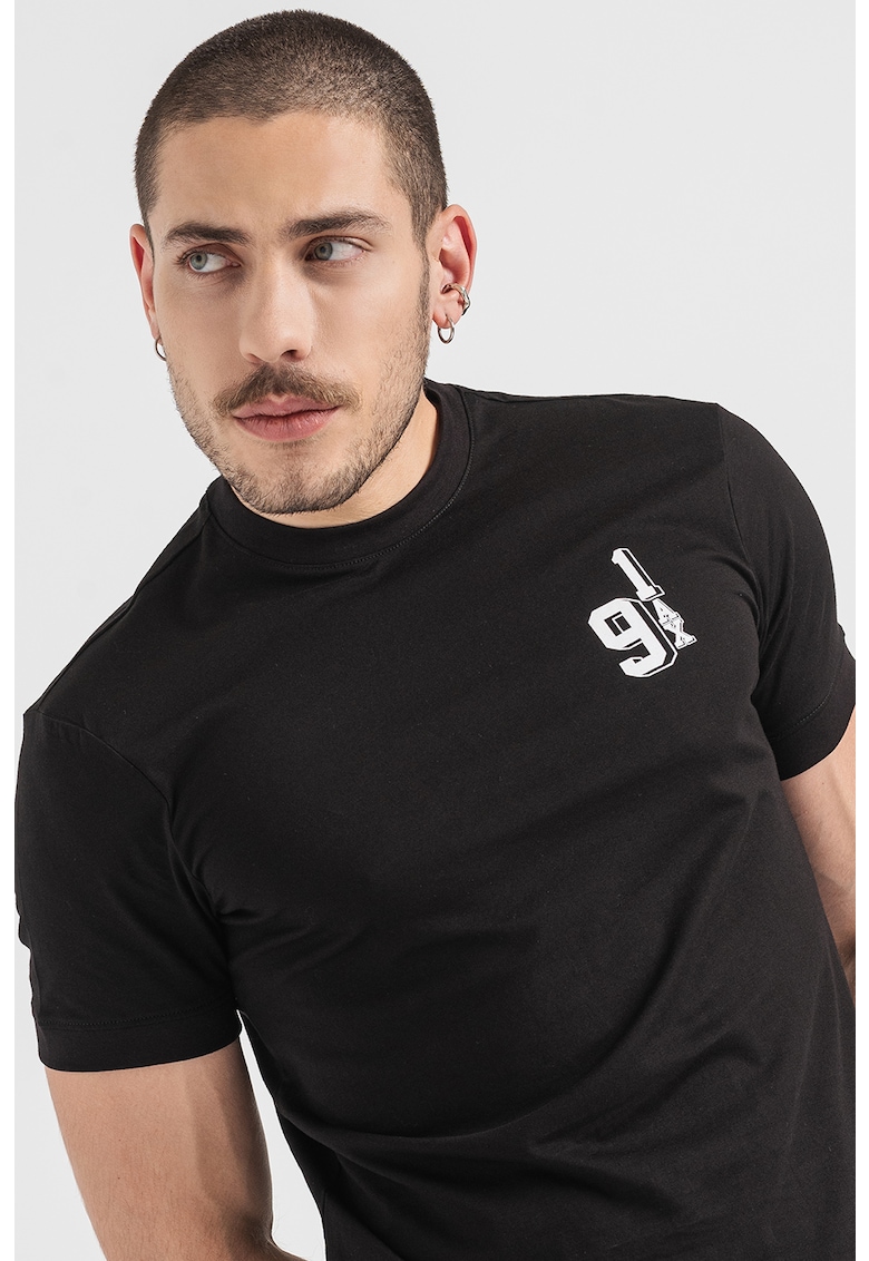 Памучна тениска с овално деколте ARMANI EXCHANGE