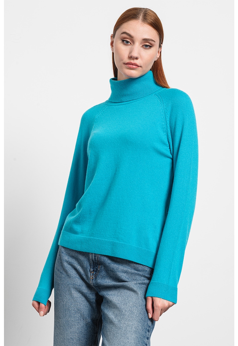 Пуловер с вълна и поло United Colors of Benetton