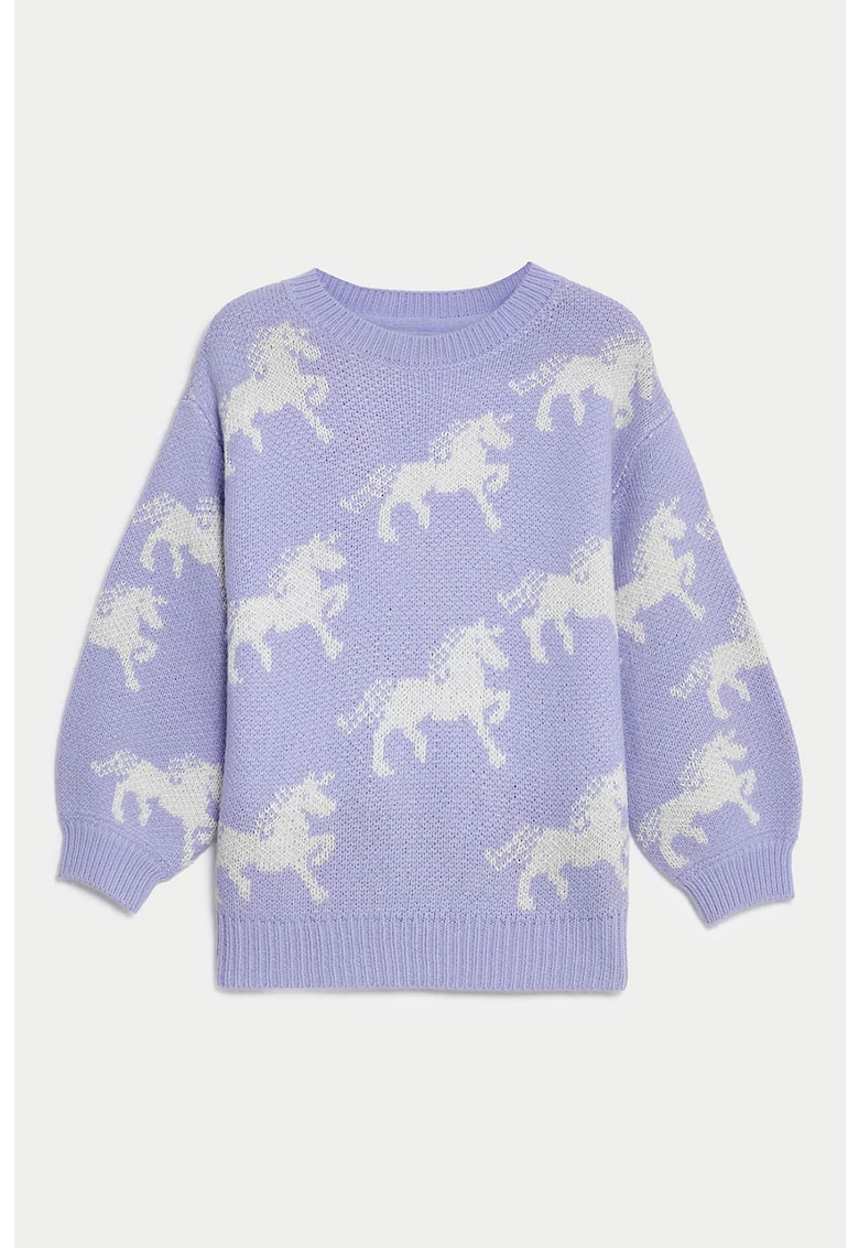Пуловер с десен коне Marks  Spencer
