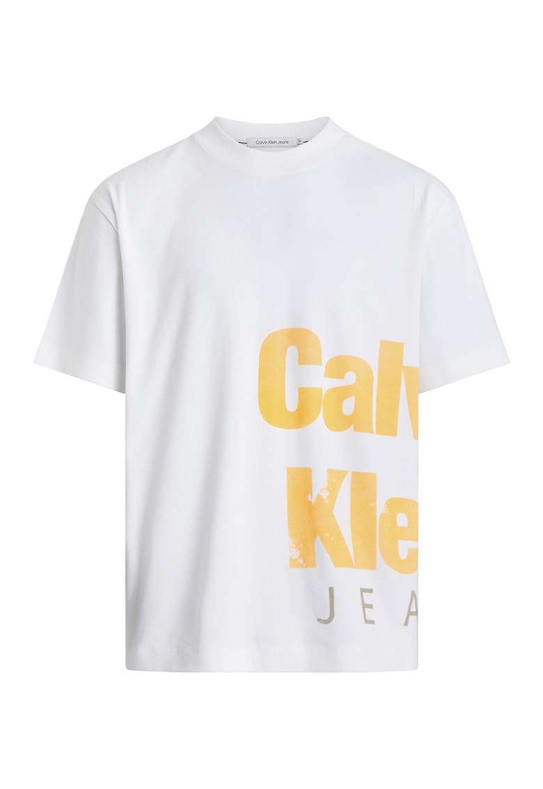 Рипсена тениска с лого CALVIN KLEIN JEANS