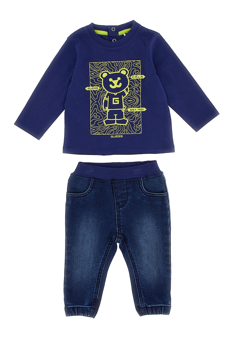 Суитшърт и дънки с еластична талия - 2 части GUESS JEANS