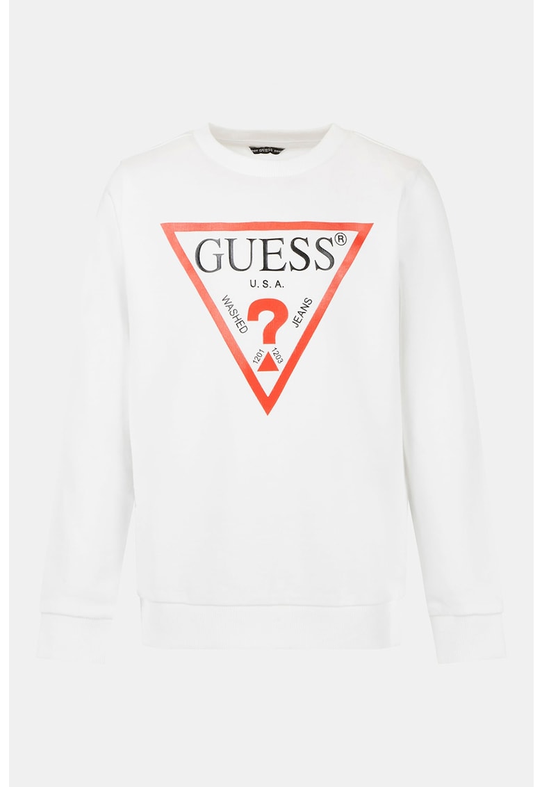 Суитшърт с лого и овално деколте GUESS JEANS