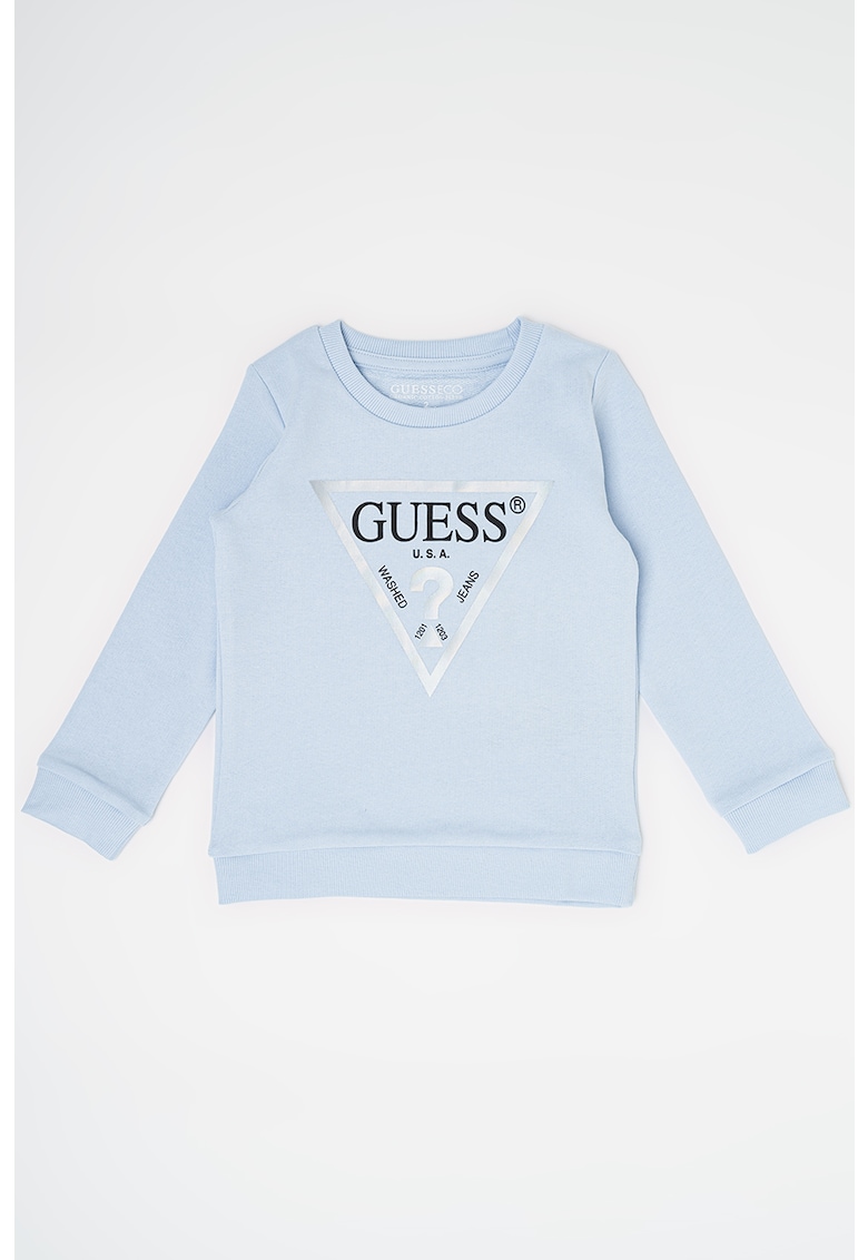 Суитшърт с овално деколте и лого GUESS JEANS