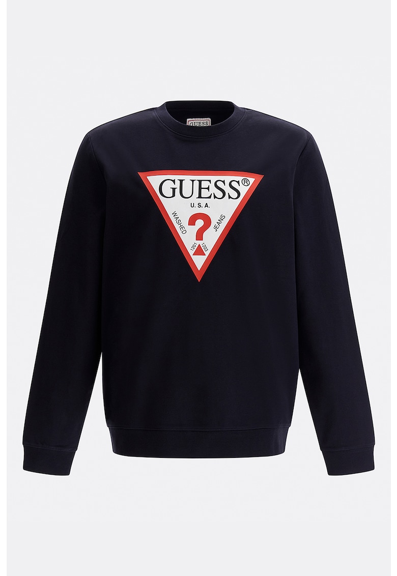 Суитшърт с овално деколте и лого GUESS JEANS