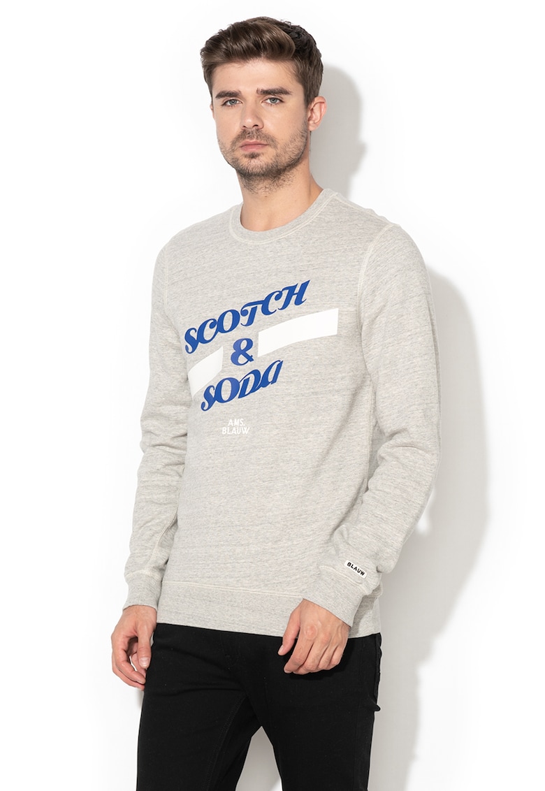 Суитшърт с овално деколте и лого Scotch  Soda
