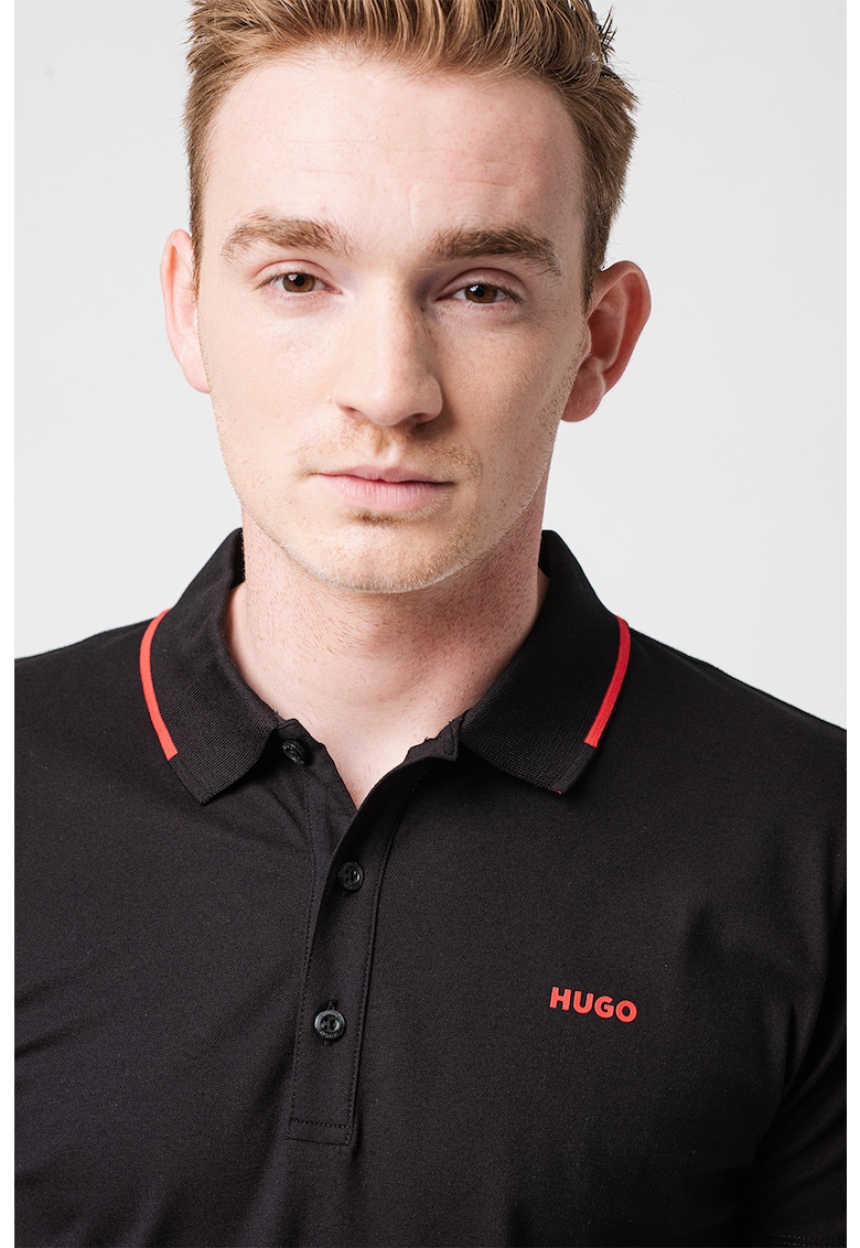Слим тениска Dinoso с яка HUGO