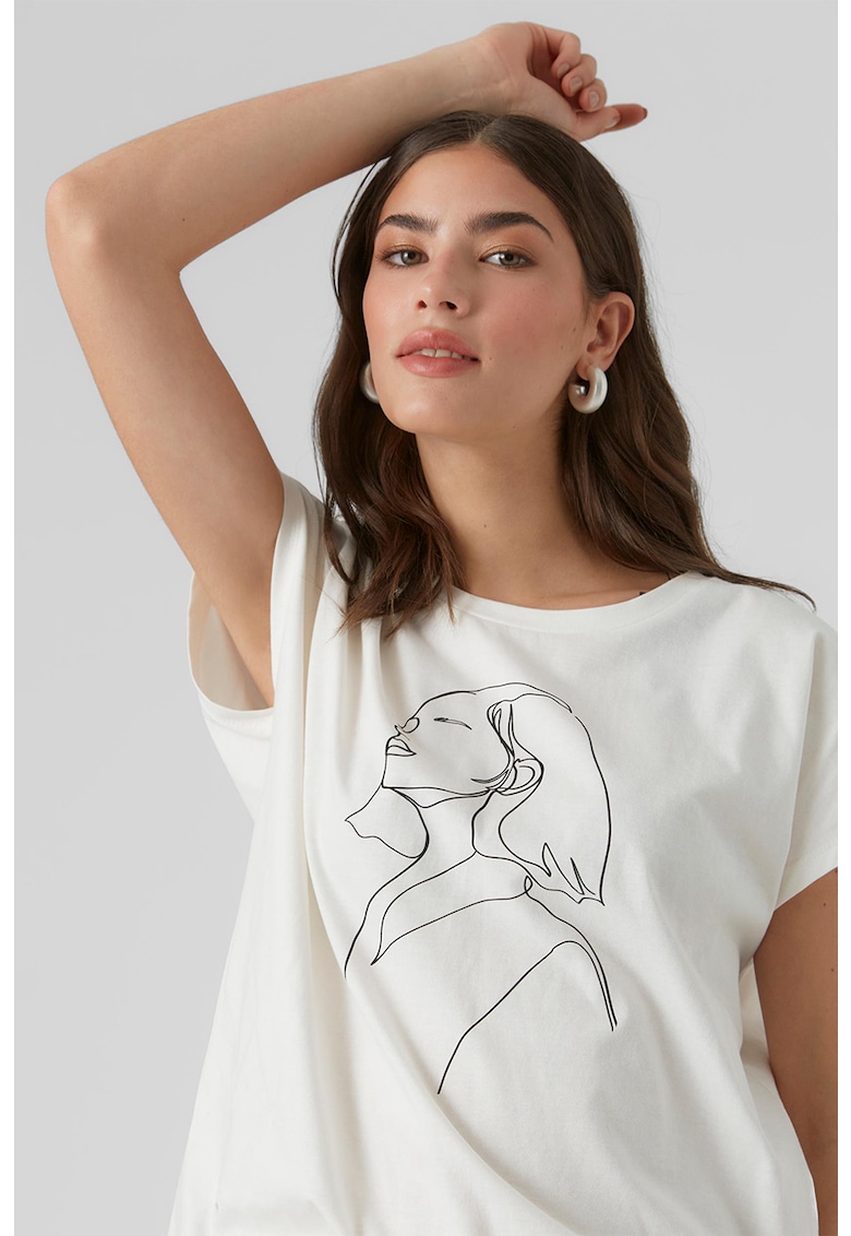 Тениска от органичен памук с щампа Vero Moda
