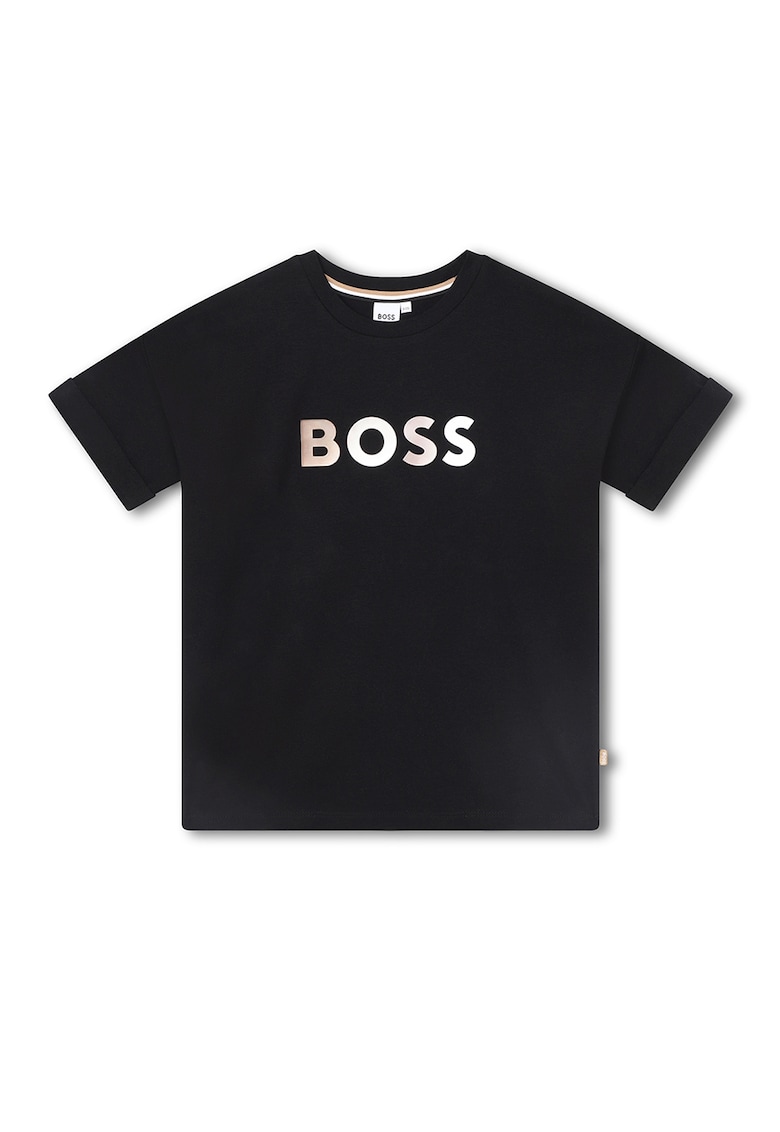 Тениска с овално деколте и лого BOSS Kidswear