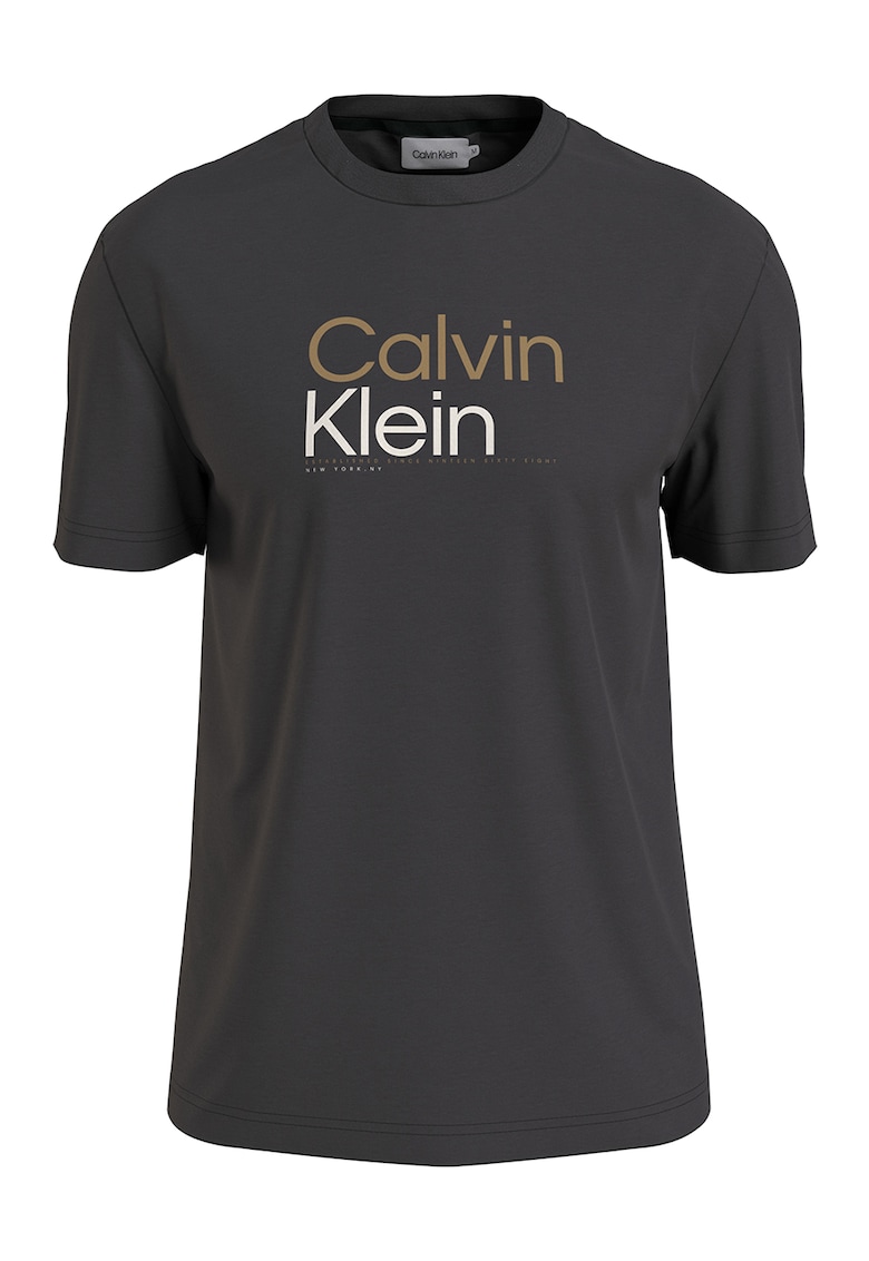 Тениска с овално деколте и лого CALVIN KLEIN