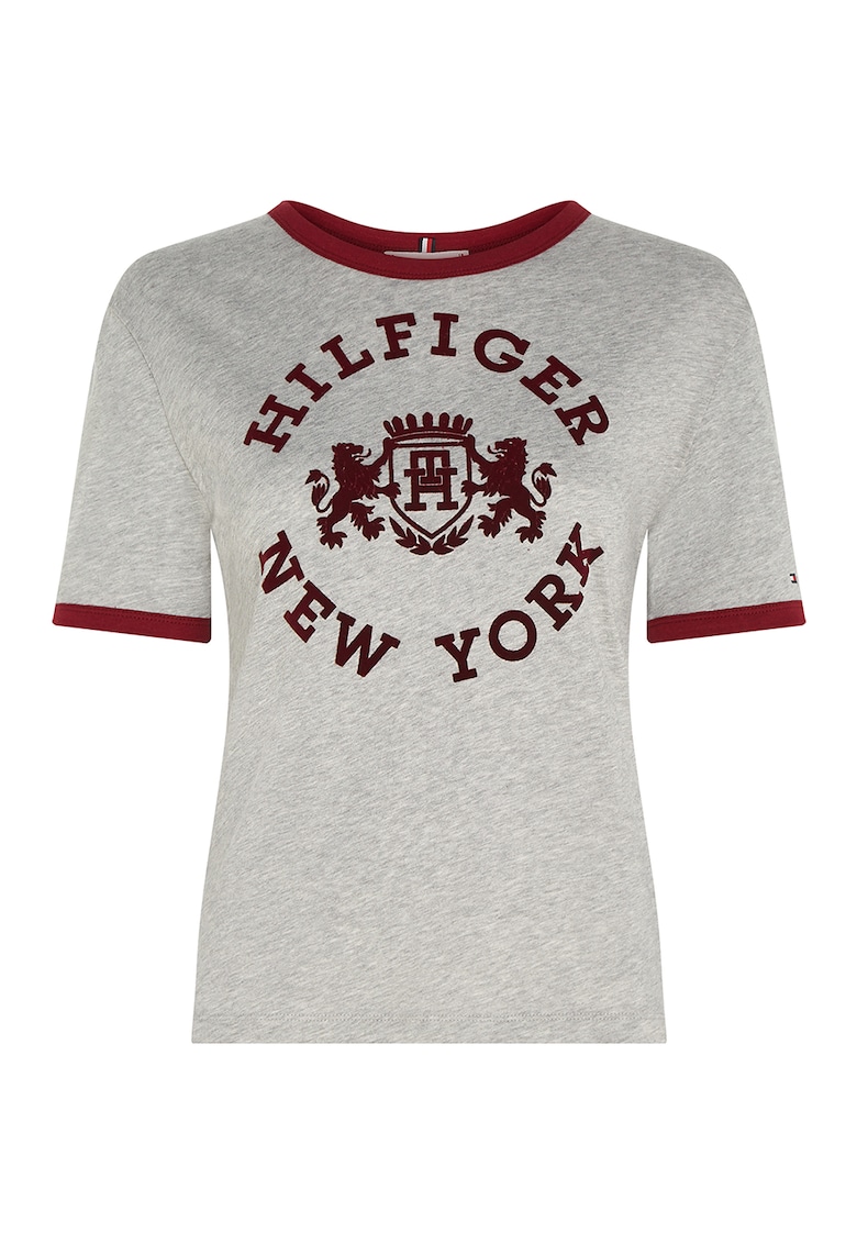 Тениска с овално деколте и лого Tommy Hilfiger