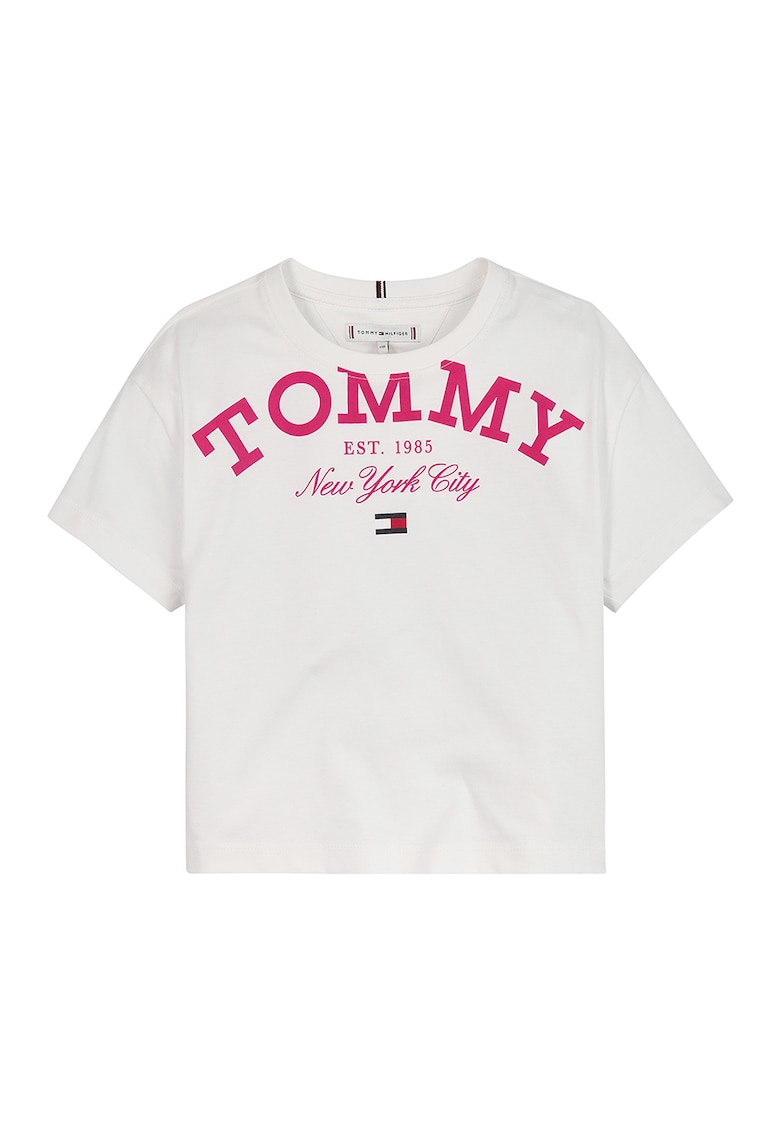 Тениска с овално деколте и лого Tommy Hilfiger