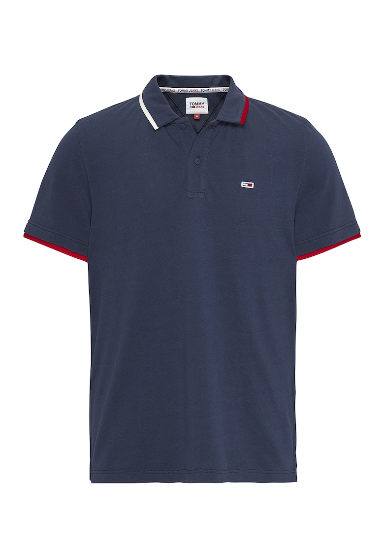 Тениска с яка и стандартна кройка Tommy Jeans