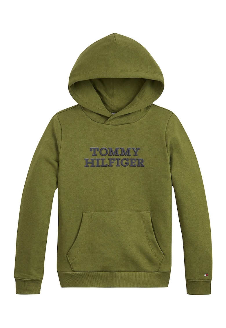 Худи с органичен памук с релефно лого Tommy Hilfiger