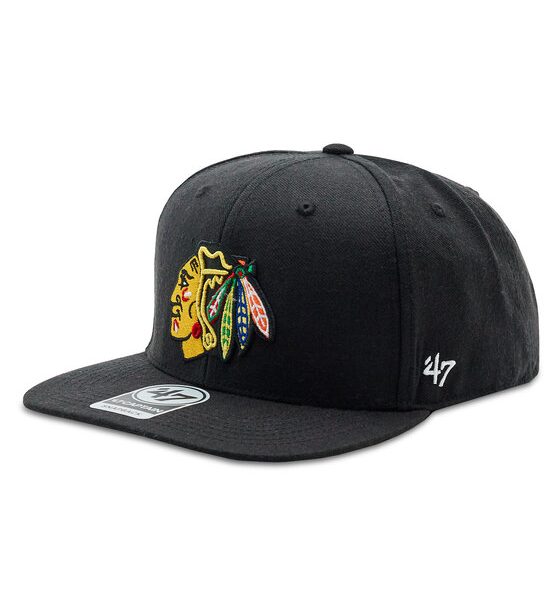 47 Brand Шапка с козирка NHL Chicago Blackhawks No Shot '47 CAPTAIN H-NSHOT04WBP-BKB Черен за Унисекс цена