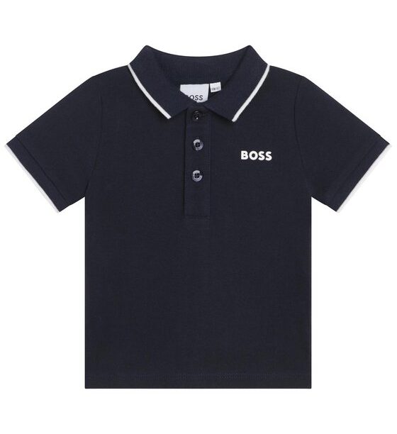 Тениска с яка и копчета BOSS за Момчета цена