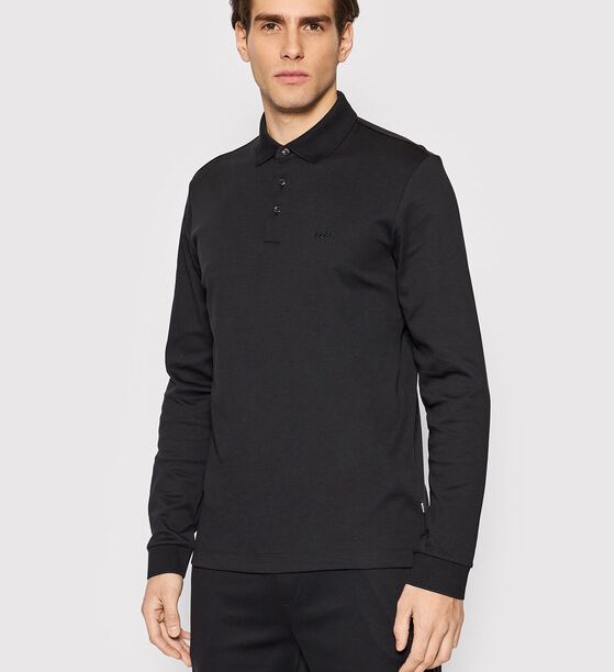 Boss Тениска с яка и копчета Pado 30 50468392 Черен Regular Fit за Мъже цена