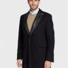 CG - CLUB of GENTS Вълнено палто Piper-K 254001-001 Черен Slim Fit за Мъже цена