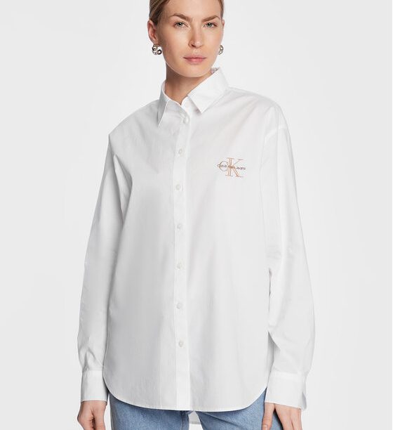 Calvin Klein Jeans Риза J20J220515 Бял Regular Fit за Жени цена