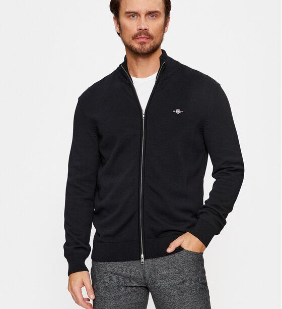 Gant Кардиган Casual Cotton Zip 8030164 Черен Regular Fit цвят на ниска цена
