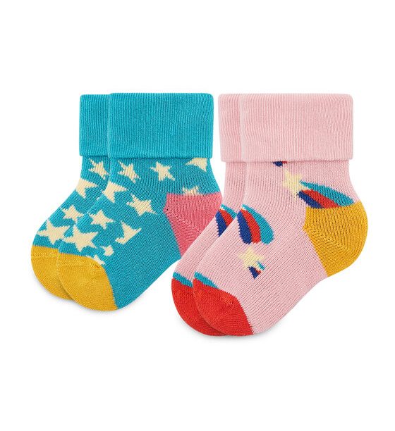 Комплект 2 чифта дълги чорапи детски Happy Socks за Бебета цена