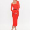 KARL LAGERFELD Ежедневна рокля 231W1358 Оранжев Regular Fit цвят на ниска цена