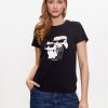 KARL LAGERFELD Тишърт Ikonik 2.0 230W1704 Черен Regular Fit за Жени цена