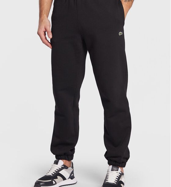 Lacoste Долнище анцуг XH9610 Черен Regular Fit цвят на ниска цена