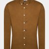 Lindbergh Риза 30-203174 Кафяв Slim Fit цвят на ниска цена