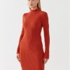 MICHAEL Michael Kors Плетена рокля MF381U46V1 Оранжев Slim Fit за Жени цена