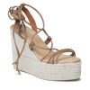 Manebi Еспадрили Soft Suede Lace-Up Wedge Espadrilles L 8.7 WA Кафяв за Жени цена