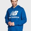 New Balance Суитшърт Essentials Stacked Logo MT03558 Син Relaxed Fit за Мъже цена